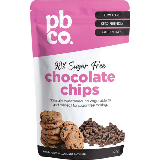 PBco- Chocolate Chips 98% Sugar Free-220g