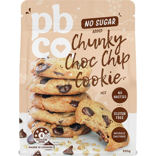 PBco- Chunky Choc Chip Cookie Mix No Sugar Added-320g