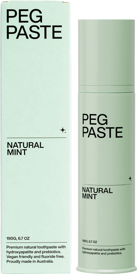 Peg Paste- Natural Toothpaste with Hydroxyapatite Natural Mint-190g
