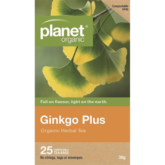 Planet Organic- Ginkgo Plus Herbal Tea Bags-25pk