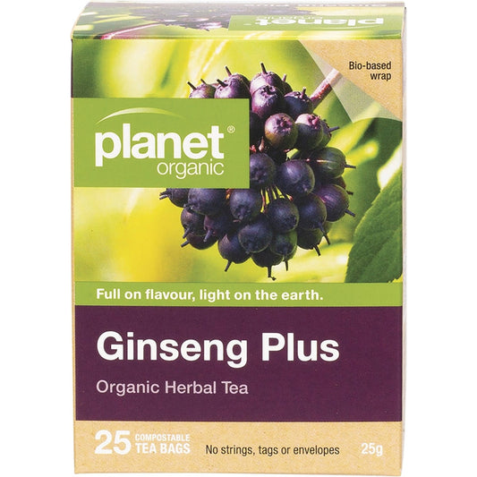 Planet Organic- Ginseng Plus Herbal Tea Bags-25pk