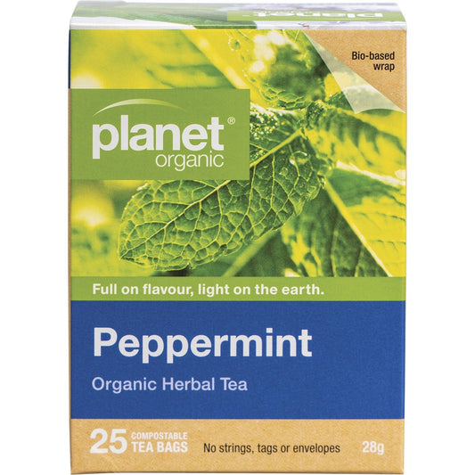 Planet Organic- Peppermint Herbal Tea Bags-25pk