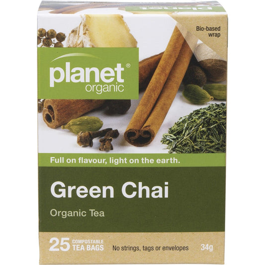 Planet Organic- Green Chai Herbal Tea Bags-25pk