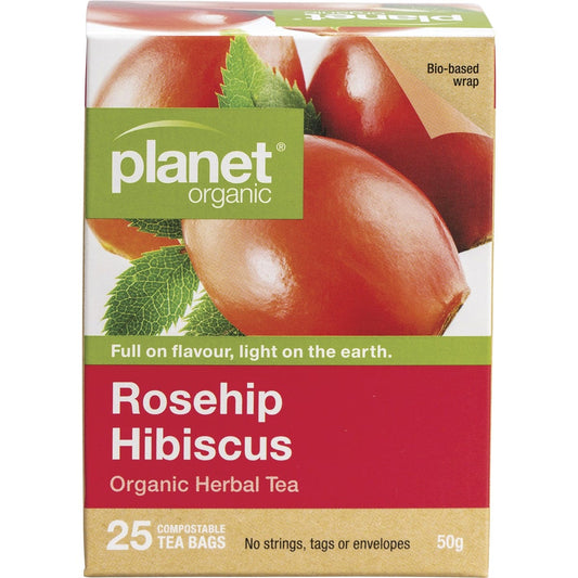 Planet Organic- Rosehip & Hibiscus Herbal Tea Bags-25pk