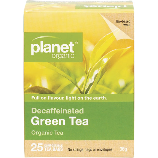 Planet Organic- Green Tea – Decaffeinated Herbal Tea Bags-25pk