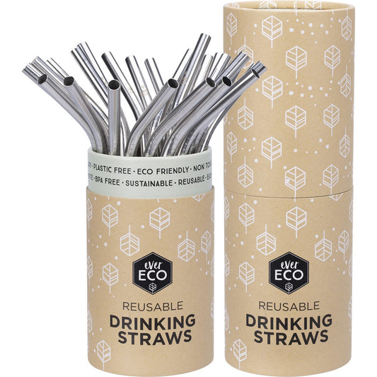 Ever Eco- Stainless Steel Straws Bent Counter Display-x25