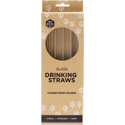 Ever Eco- Glass Straws Straight-4pk