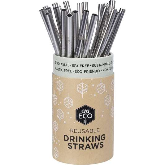 Ever Eco- Stainless Steel Straws Straight Counter Display-x25