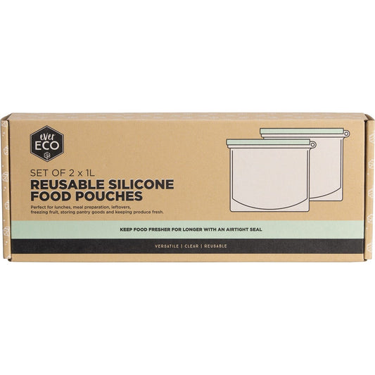 Ever Eco- Reusable Silicone Food Pouches 1L-2pk