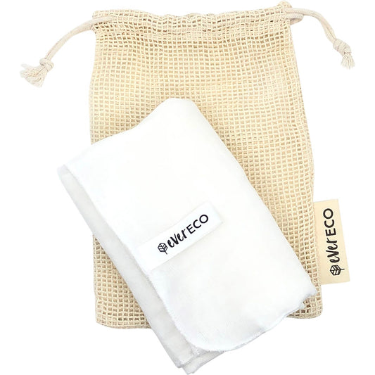 Ever Eco- Muslin Facial Cloths with Cotton Wash Bag-2pk