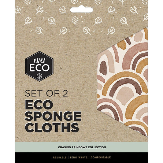 Ever Eco- Eco Sponge Cloths Chasing Rainbows Collection-2pk