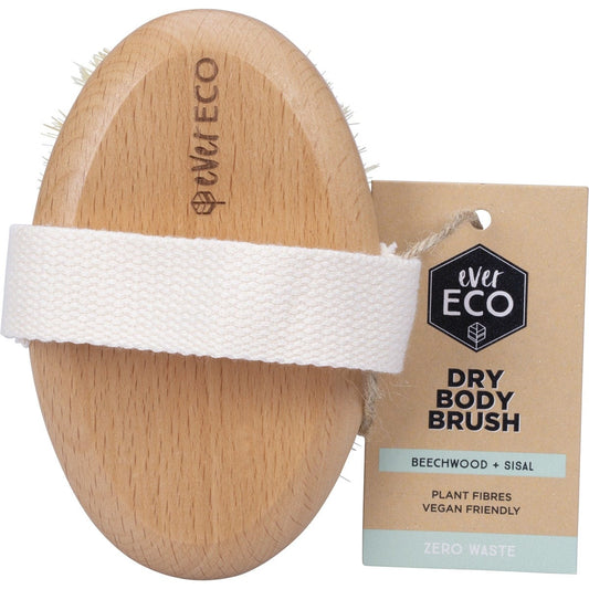 Ever Eco- Dry Body Brush Beech Wood Handle, Sisal Bristles