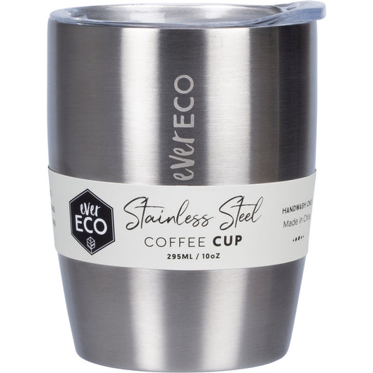 Ever Eco- Insulated Coffee Cup Brushed Stainless-295ml
