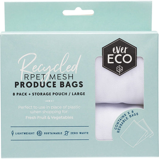 Ever Eco- Reusable Produce Bags Recycled Polyester Mesh-8pk