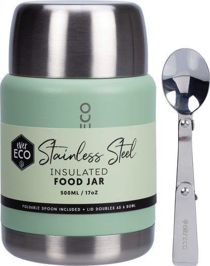 Ever Eco- Insulated Stainless Steel Food Jar Sage-500ml
