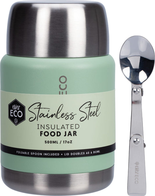 Ever Eco- Insulated Stainless Steel Food Jar Sage-500ml