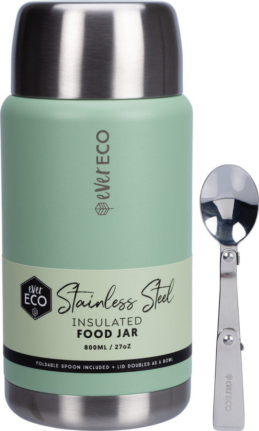 Ever Eco- Insulated Stainless Steel Food Jar Sage-800ml