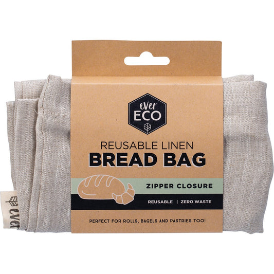 Ever Eco- Reusable Linen Bread Bag Zipper Closure 32x40cm