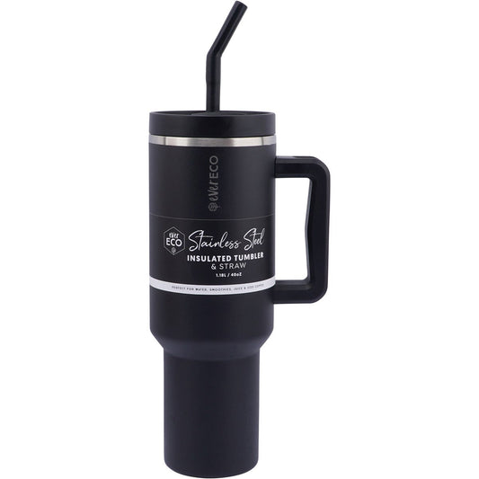 Ever Eco- Insulated Tumbler with Handle & Straw Onyx-1.18L