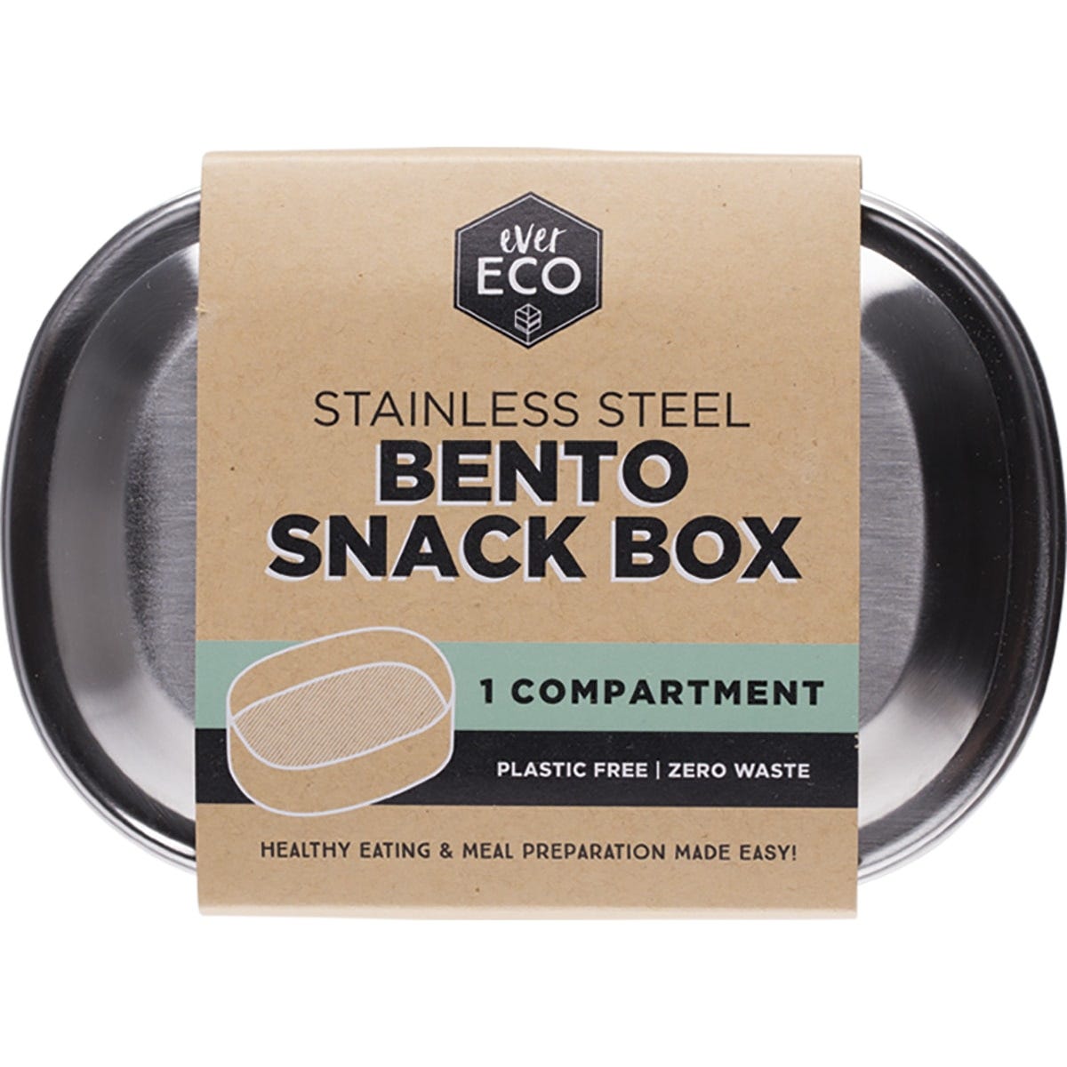 Ever Eco- Stainless Steel Bento Snack Box 1 Compartment-580ml