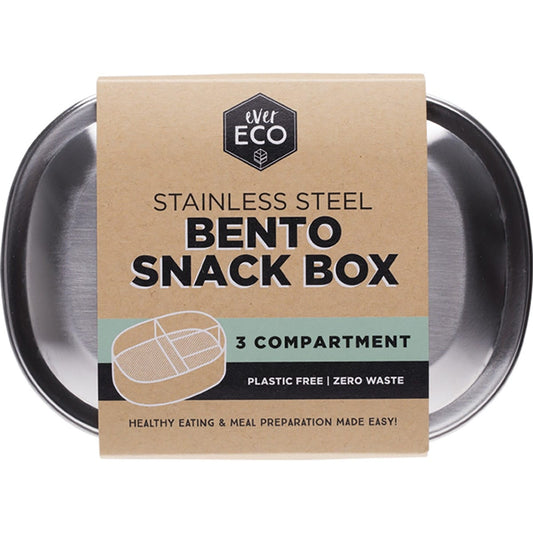 Ever Eco- Stainless Steel Bento Snack Box 3 Compartments-580ml