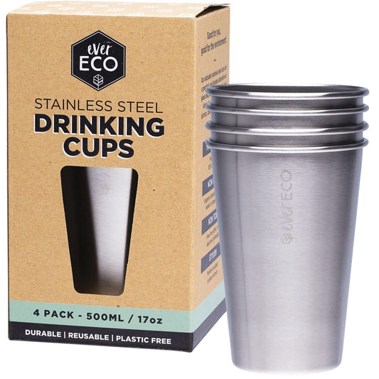 Ever Eco- Stainless Steel Drinking Cups-4x500ml