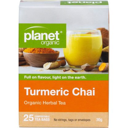 Planet Organic- Turmeric Chai Herbal Tea Bags-25pk