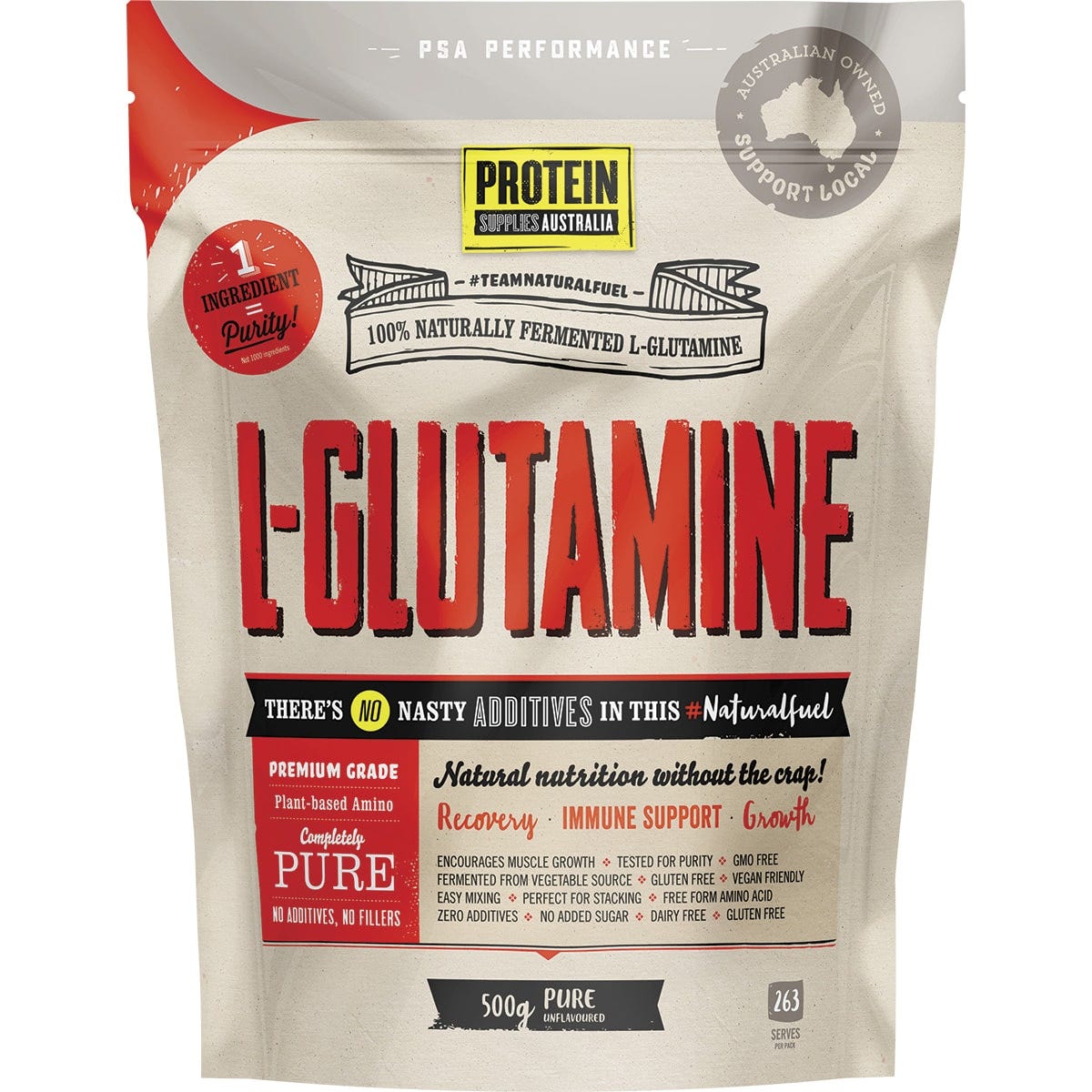 Protein Supplies Australia- L-Glutamine Plant Based Pure-500g