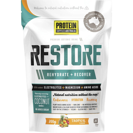 Protein Supplies Australia- Restore Hydration Recovery Drink Tropical-200g