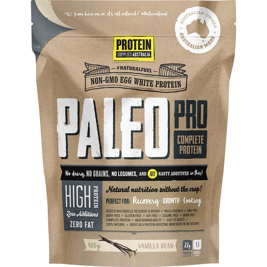 Protein Supplies Australia- PaleoPro Egg White Protein Vanilla Bean-400g