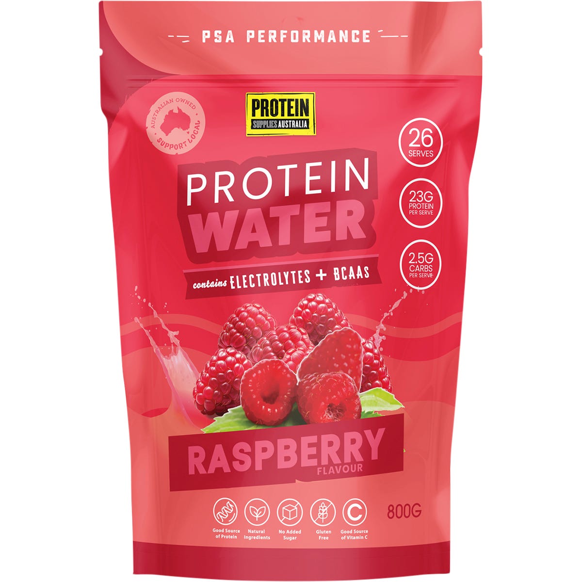 Protein Supplies Australia- Protein Water Raspberry-800g
