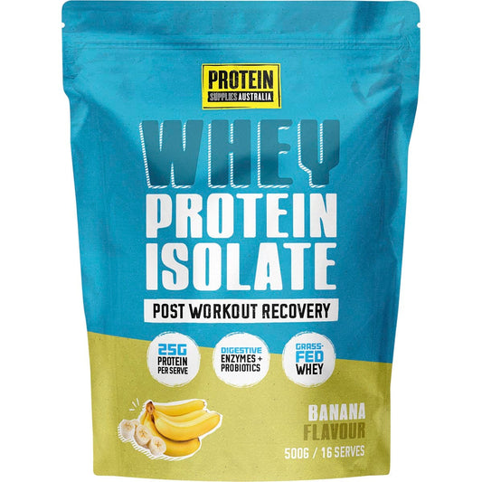 Protein Supplies Australia- WPI Whey Protein Isolate Banana-500g