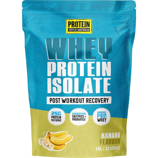 Protein Supplies Australia- WPI Whey Protein Isolate Banana-1kg