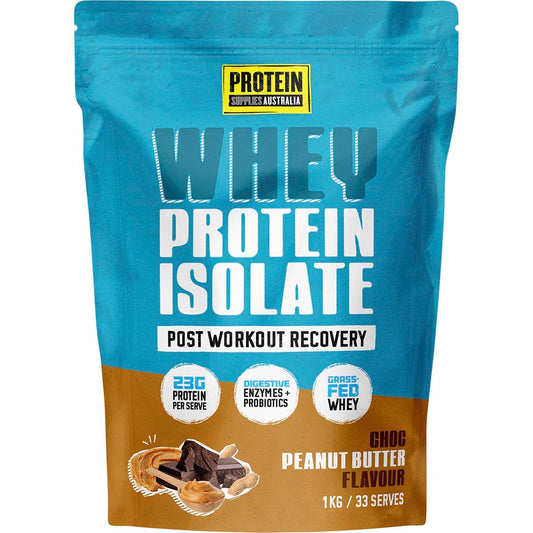 Protein Supplies Australia- WPI Whey Protein Isolate Choc Peanut Butter-1kg
