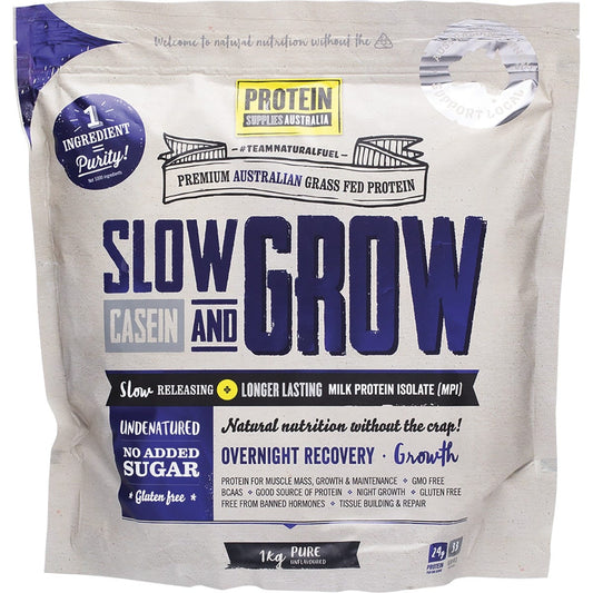 Protein Supplies Australia- Slow & Grow Slow Release Pure-1kg