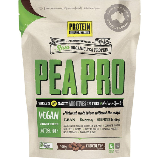Protein Supplies Australia- PeaPro Raw Pea Protein Chocolate-500g