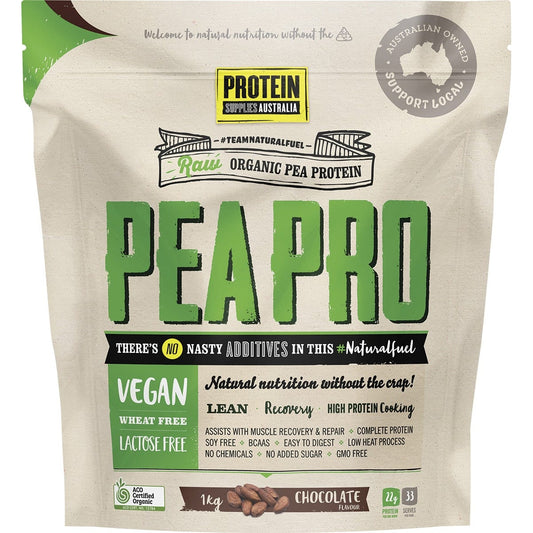 Protein Supplies Australia- PeaPro Raw Pea Protein Chocolate-1kg