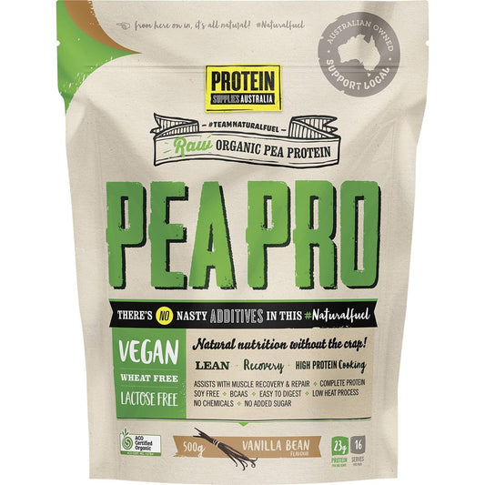 Protein Supplies Australia- PeaPro Raw Pea Protein Vanilla Bean-500g