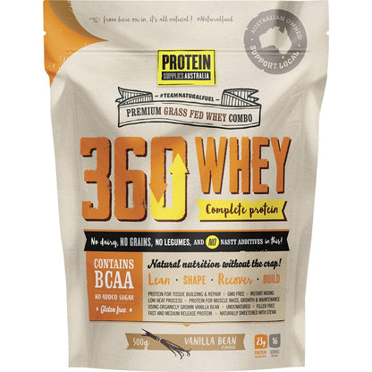 Protein Supplies Australia- 360Whey Vanilla Bean WPI+WPC Combo-500g