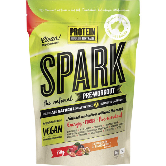 Protein Supplies Australia- Spark Natural Pre-workout Strawberry Passionfruit-250g