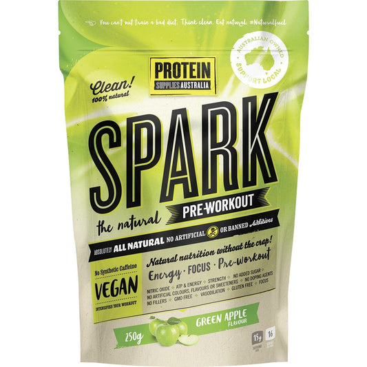 Protein Supplies Australia- Spark All Natural Pre-workout Green Apple-250g