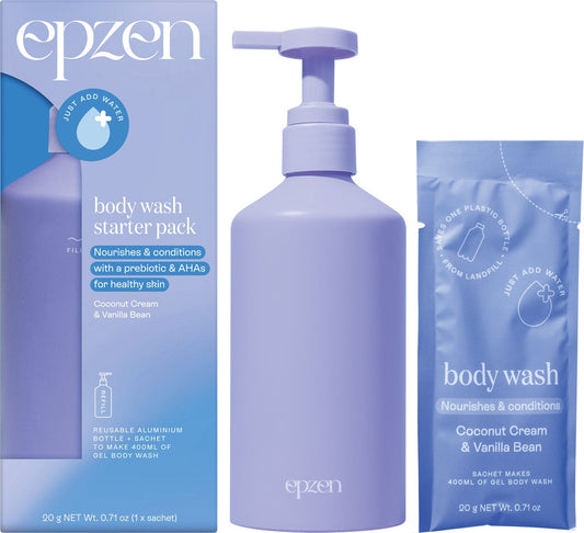 Epzen- Body Wash Starter Pack Coconut Cream & Vanilla Bean-20g