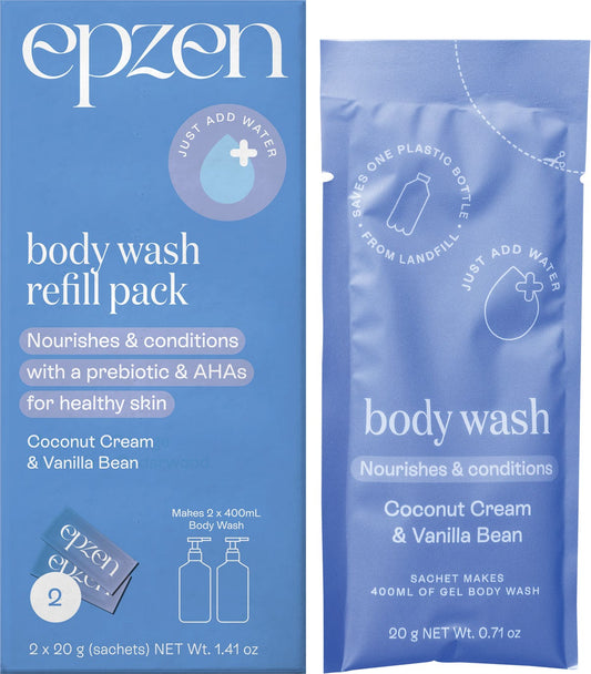 Epzen- Body Wash Refill Pack Coconut Cream & Vanilla Bean-2pk