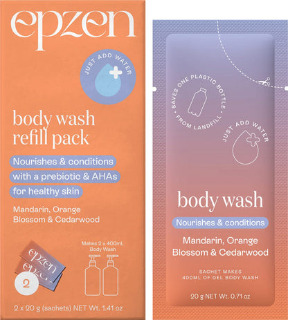 Epzen- Body Wash Refill Pack Mandarin OrangeBlossom & Cedarwood-2pk
