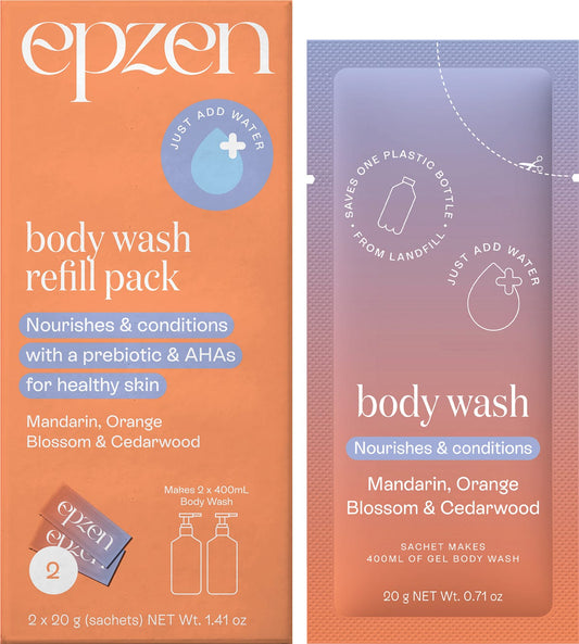 Epzen- Body Wash Refill Pack Mandarin OrangeBlossom & Cedarwood-2pk