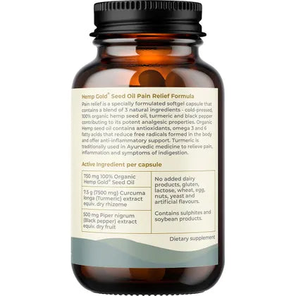 Hemp Foods Australia- Pain Relief with Hemp Gold Seed Oil-60 Caps