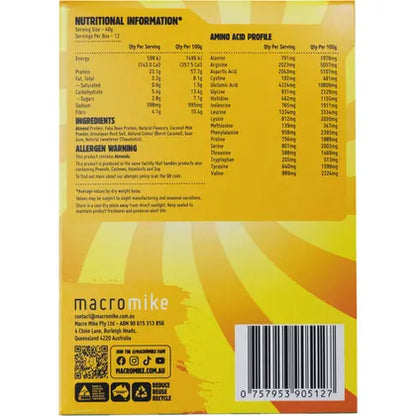 MACRO MIKE- Premium Almond Protein Golden Gaytime-12x40g
