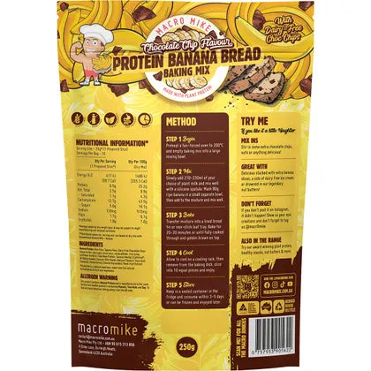 MACRO MIKE- Protein Banana Bread Baking Mix Chocolate Chip-250g