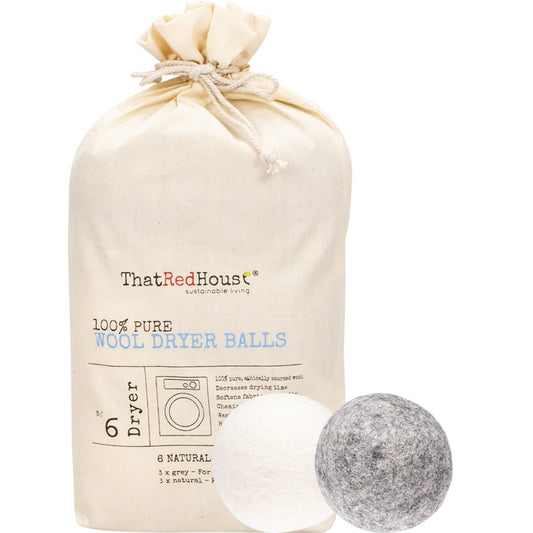 That Red House- Wool Dryer Balls 100% Pure-6pk