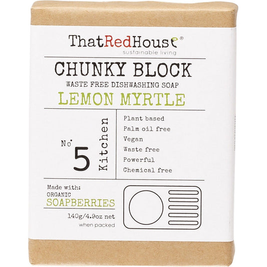 That Red House- Chunky Block Dishwashing Soap Lemon Myrtle-140g